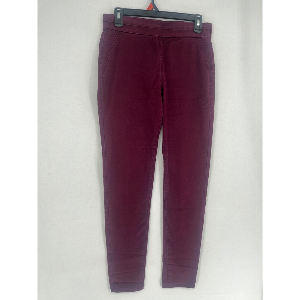 New York & Company Soho Jeans High Waist Pull On Leggings Burgundy Maroon S